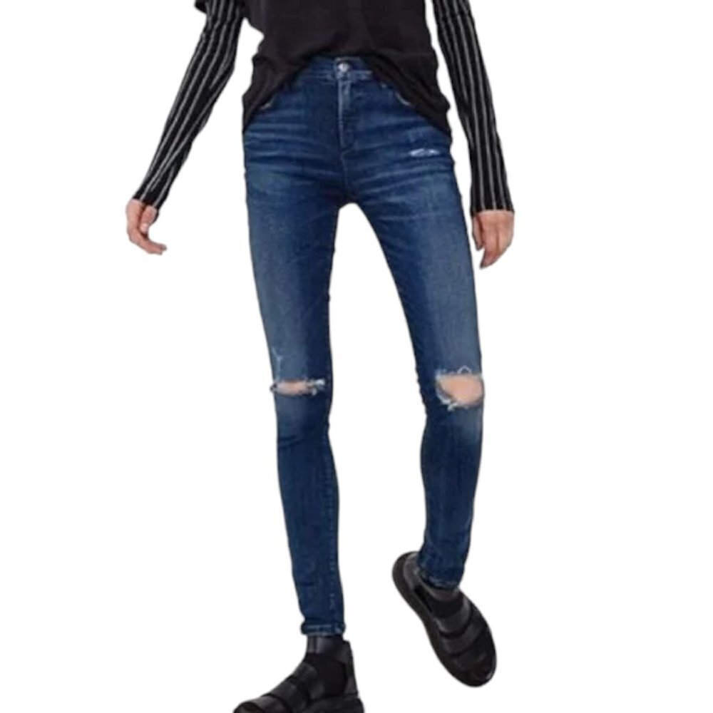 AGOLDE Sophie High Rise Skinny Distressed Jeans